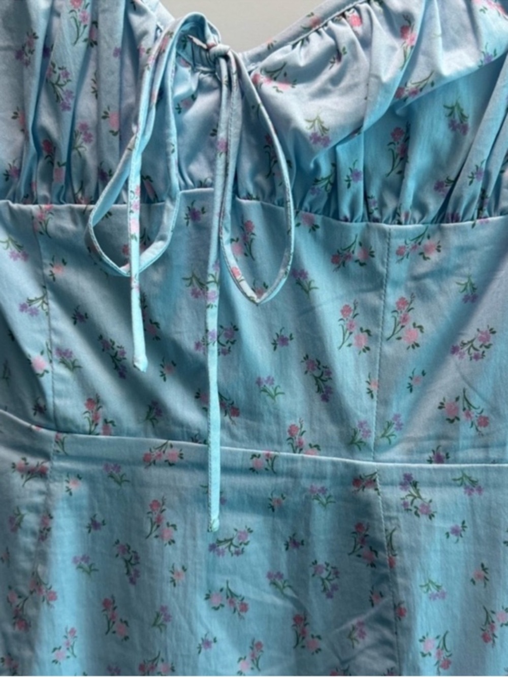 HOUSE OF CB 'Carina' Blue Floral Bustier Midi Dress/ Small US 4-6 $195 - Picture 9 of 9